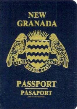 Файл:New Granada camouflage passport cover with Dominica motto and barry wavy shield.jpg