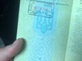 Въездной украинский штамп в украинском внутреннем паспорте