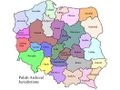 Карта архивных округов Польши